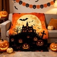 thumbnail image 5 of OutmaxHome Halloween Flannel Throw Blanket, 39.4x59.1 Inch Holiday Theme Print Blanket, for Holiday Party, Livingroom, Bedroom, Sofa, Farmhouse, 5 of 7