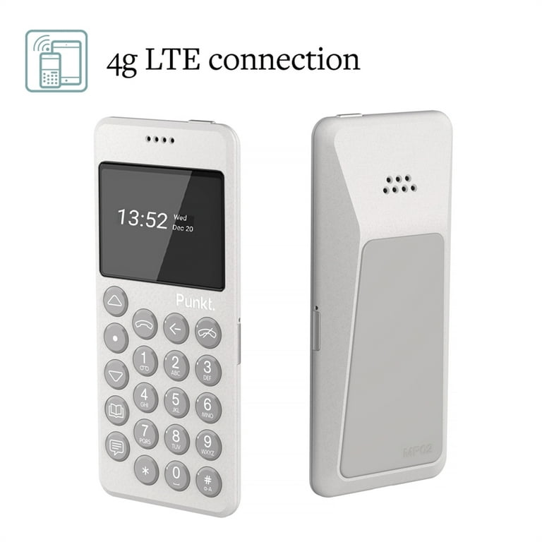 Punkt. MP02 Minimalist 4G LTE Cell Phone AT&T/T-Mobile Nano-SIM