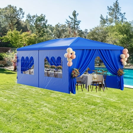 Outdoor Canopy Tent with Removable Sidewalls, Heavy Duty Party Tents Waterproof Patio Gazebo for Parties Wedding Events Beach BBQ
