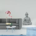 thumbnail image 2 of Estatua de Buda de resina con flamenco, escultura de pájaro, decoración del hogar, arte moderno, figura de jardín con soporte de metal, figura de mono, 2 of 8