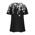 thumbnail image 4 of QQAMB Summer T Shirt for Women Crewneck Floral Prined Short Sleeve Casual Tee T Shirt Loose Dressy Pullover Tops Black 2XL, 4 of 4