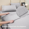 thumbnail image 3 of Bedmoon Soft Microfiber Adult Bed Sheet Set with Deep Pocket,3 Piece Twin Sheet Set,Light Gray, 3 of 7