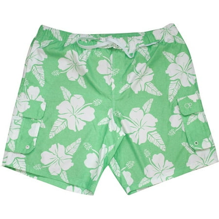 Op Men's Floral Cargo Elastic Waist Swim Short