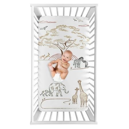 UPC: 0846480095293 | Serengeti Animals Photo Op Fitted Crib Sheet Boy or Girl by Sweet Jojo Designs