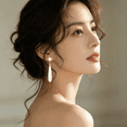 thumbnail image 6 of Yoursfs White Imitation Long Dangle Pearl Earrings for Women Clip on Earring Non Pierced Ears Gold Plated Hypoallergenic Jewelry Gifts, 6 of 6