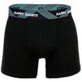 thumbnail image 6 of Happy Shorts Men's Boxer Shorts, 3-Pack - Retro Jersey, Logo Waistband Black L (Large), 6 of 7