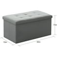 thumbnail image 6 of Camabel Folding Storage Ottoman Bench Cube Holds Up to 660lbs 30 inch Fabric Storage Chest with Memory Foam Seat Footrest Padded Upholstered Tufted for Bedroom BG364, 6 of 10