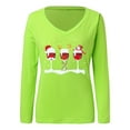 thumbnail image 4 of Lroveb Christmas Shirts for Women Long Sleeve Tshirts Winer Tops Casual Loose Fit Blouse Winter Tunic Top V Neck Graphic T Shirts, 4 of 6