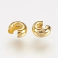 thumbnail image 2 of 2000pcs Brass Crimp Beads Covers Round Golden About 3.2mm In Diameter 2.2mm Thick Hole: 1mm, 2 of 2