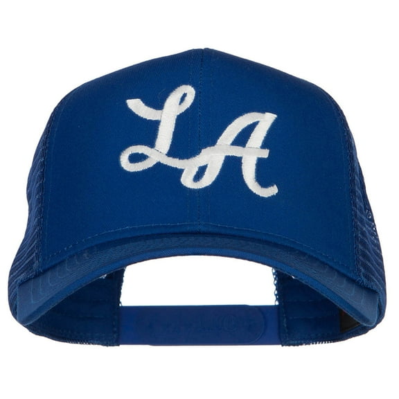 LA Embroidered Cotton Mesh Cap - Royal OSFM