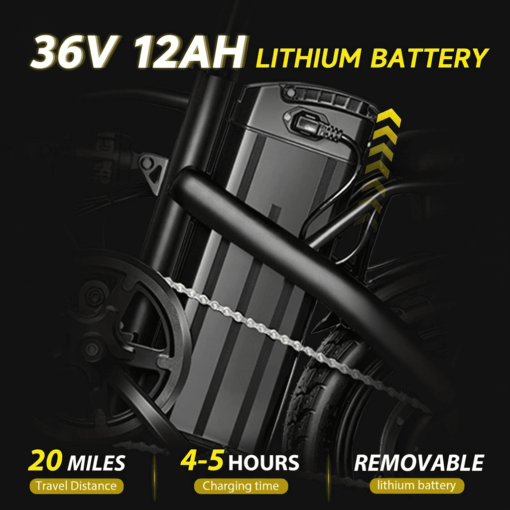 Electric Folding Bike for Teenager and Adults, 12AH Removable Battery 14" Electric Bike 500W Motor, 20+ Miles Range, Mini Ebike for City Commuter, UL2849