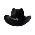thumbnail image 2 of Kids Western Hats Boys Girls Cowboy Leather Buckle Felt Cowgirl Hat Cowboy Red Bandanas,One Size, 2 of 5