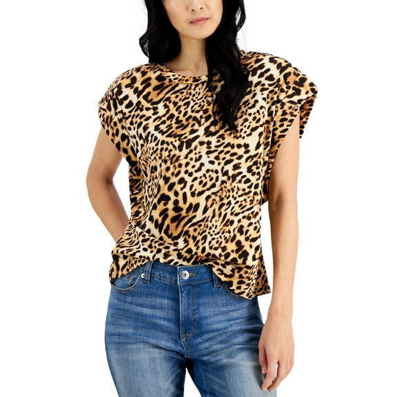 INC International Concepts Womens Animal Print T-Shirt Caterina Cheetah XL