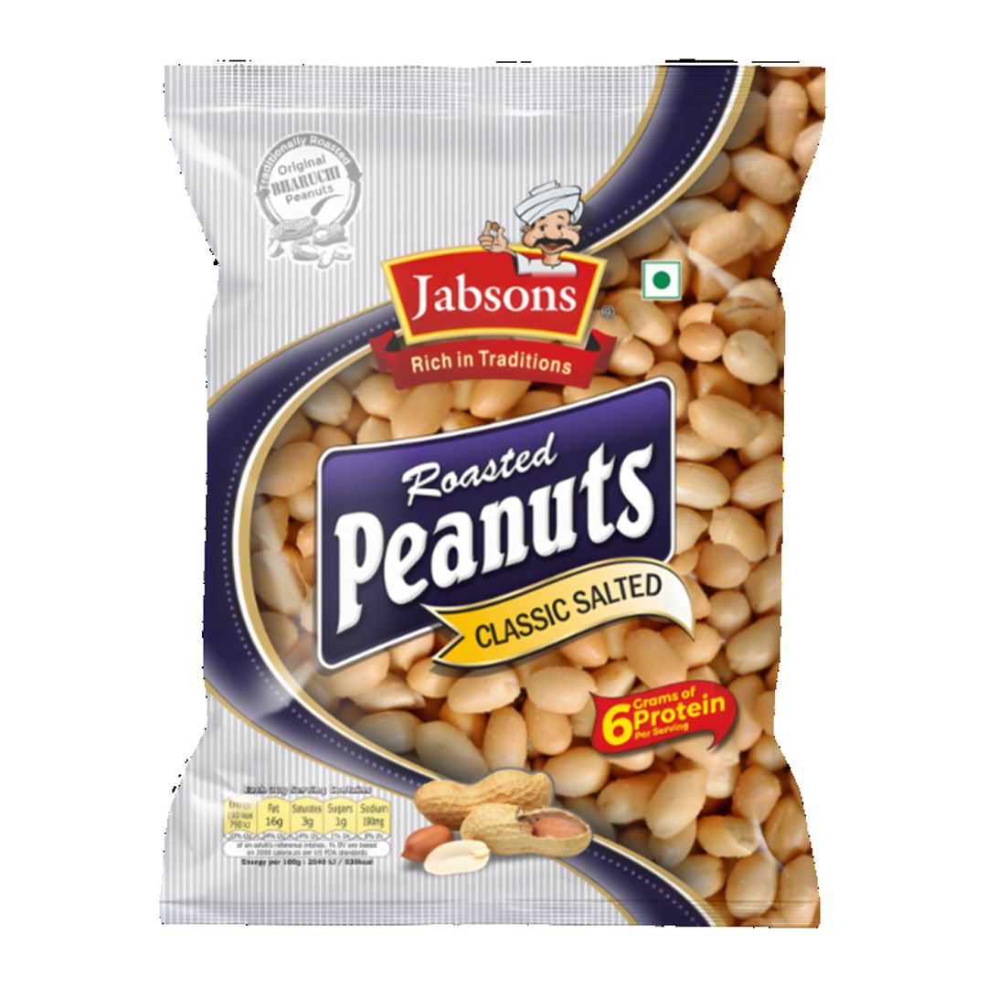 Jabsons Roasted Peanuts – Classic Salted | 160g Pack | 6g Protein per ...