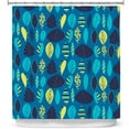 thumbnail image 1 of Shower Curtains 70" x 73" from DiaNoche Designs by Metka Hiti - Woodland Leafs Blue, 1 of 1