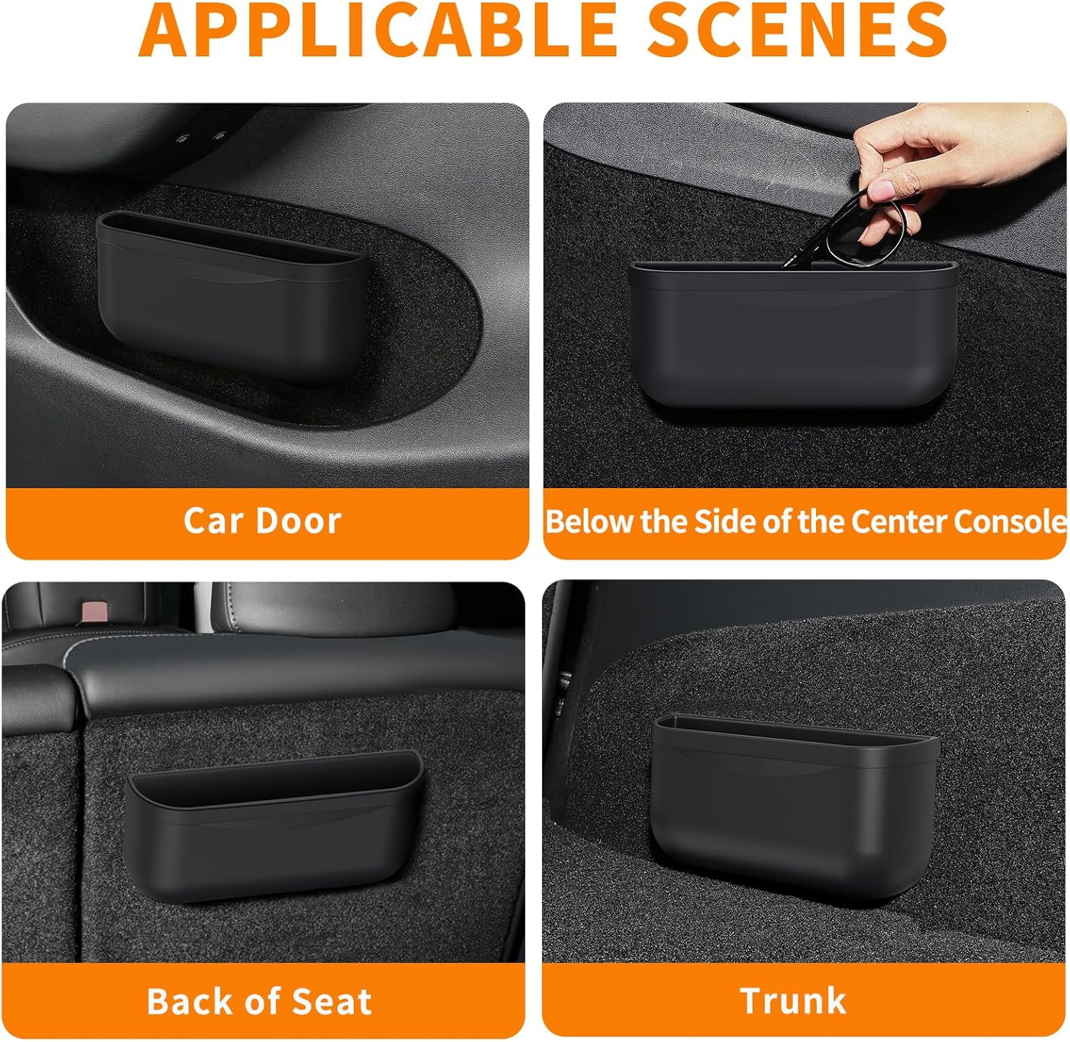 for Tesla Model Y 3 Sunglasses Holder Center Console Organizer Tray Storage Box Key Card Coin Holder Silicone Hook for Flocking Tesla Accessories