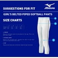 thumbnail image 2 of Mizuno Youth Girl's Belted Piped Softball Pant, 2 of 3