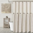 thumbnail image 6 of Awellife Farmhouse White Shower Curtain Button Linen Textured Woven Fabric,Country Style 72" W x 84" L, 6 of 11