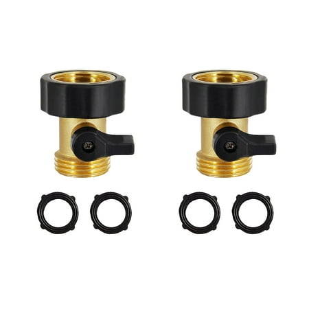 

2PackGardenHoseSplitterWay HeavyDutyBrassConnectorTapSplitter ConnectorBrassGardenHoseAdapter