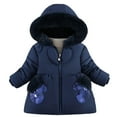thumbnail image 1 of MIASHUI Vestes d'Hiver pour Enfants Filles Gants à Sequins Manteau Chaud à Capuche, Marine, 18-24 Mois, 1 of 4