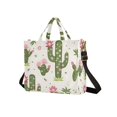thumbnail image 2 of Cactus and Pink Flowers Corduroy Tote Bag Handbag Large Messenger Bag Shoulder Crossbody Zipper Bag Purse, 2 of 8