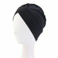 thumbnail image 4 of Uooqdmx Head Wraps for Women, Turbans for Women, Pre Tied Head Scarf for Women, Women Muslim Turban Solid Hair Bonnet Head Scarf Wrap Cover, Chemo Headwear for Women, Black One Size, 4 of 4