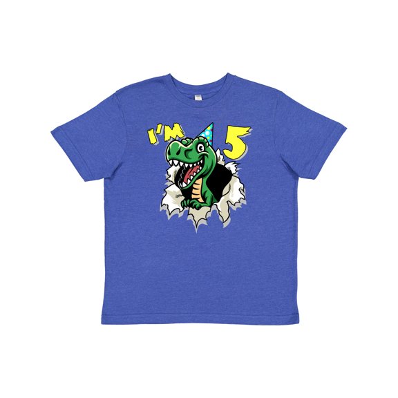 Inktastic I'm 5 Dinosaur Youth T-Shirt