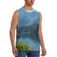thumbnail image 2 of Fotbe Majestic Deer Mountain Lake Men's Camiseta sin Mangas Estampada para Hombres, Playera Casual para Gimnasio, Entrenamiento, Playa-Large, 2 of 7