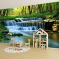 thumbnail image 6 of Peel and Stick Wallpaper Wall Murals Waterfall Landscape Nature Green Trees Rivers 100"H x 144"W Removable PVC Wall Paper Self-Adhesive Wall Paintings Art Decor for Bedroom Living Room, 6 of 7