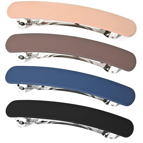 Hair Barrettes for Women French Hair Barrette Clip Medium Matte Hair Clips Barrette No Slip Hair Accessories 4-Pack
