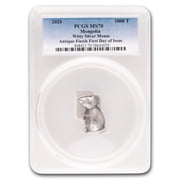 2020 Mongolia 1 oz Silver Antique Lunar Witty Mouse MS-70 PCGS