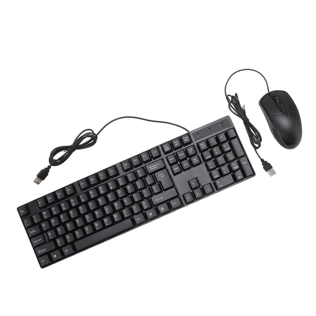 Keyboard and Mouse, Keyboard Mouse Set One Touch Control Ergonomic 4.9ft Length Cable USB for Game for Desktop Computers