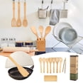 thumbnail image 2 of HBFAGFB Wooden Spoons for Cooking 9 Piece Kitchen Utensil Set Easy to Clean and Durable Beige, 2 of 9