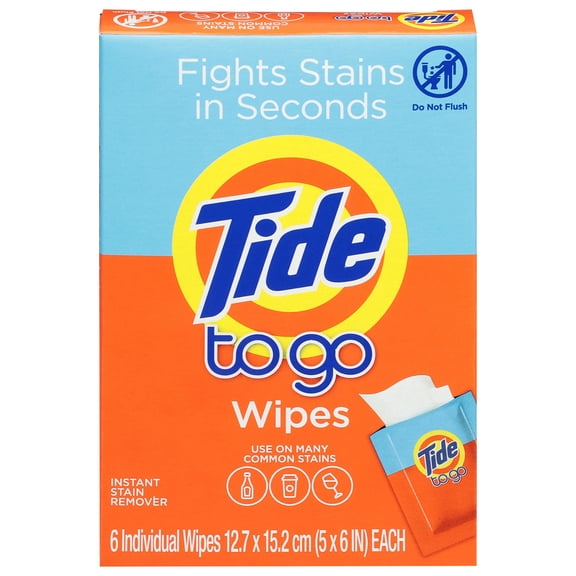 Tide To Go Instant Stain Remover Wipes - 6 ct- Pack of 2