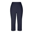 thumbnail image 7 of Fartey Yoga Pants for Women Capris Loose Wide Straight Leg Cropped Pants High Waist Tummy Control Capri Legging with Pockets, 7 of 7