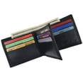 thumbnail image 6 of Mens Genuine Leather Center Flap ID Card Holder Bifold Wallet 52 CF, 6 of 57