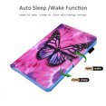 thumbnail image 6 of Fire 7 Case (2017/2015 Released, Not for 2019), Allytech Folio Slim Fit Stand Smart Cover Auto Sleep Wake Shockproof Anti-Slip Magnetic Closure Case for Amazon Fire 7, Rose Butterfly, 6 of 8