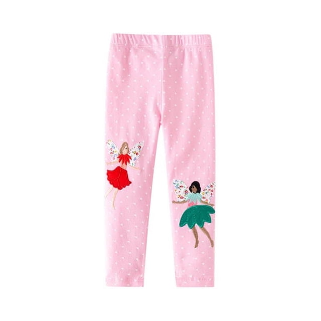 Odeerbi 2-7 Años Niñas Mallas de Algodón Bordadas Mallas Elásticas Pantalones de Suavidad Cómoda Pantimedias Transpirables