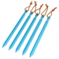 thumbnail image 1 of Clavijas de Carpa Baoblaze aleación de aluminio 5 piezas Estacas con cuerda azul, 1 of 8