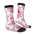 thumbnail image 4 of Yiaed Peonies And Roses Print Great elasticity Crew Socks Sports socks for Men and Women, 4 of 5