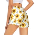 thumbnail image 2 of Uemuo Sunflowers Pattern Women's Athletic Shorts High Waisted Running Shorts with Liner Pockets Gym Elastic Workout Shorts-Large, 2 of 9