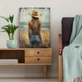 thumbnail image 5 of Qisvanset Framed Canvas Wall Art 12x16 Inch Walk In Love Coastal Cowgirl Bible Verse Scripture Art, 5 of 5