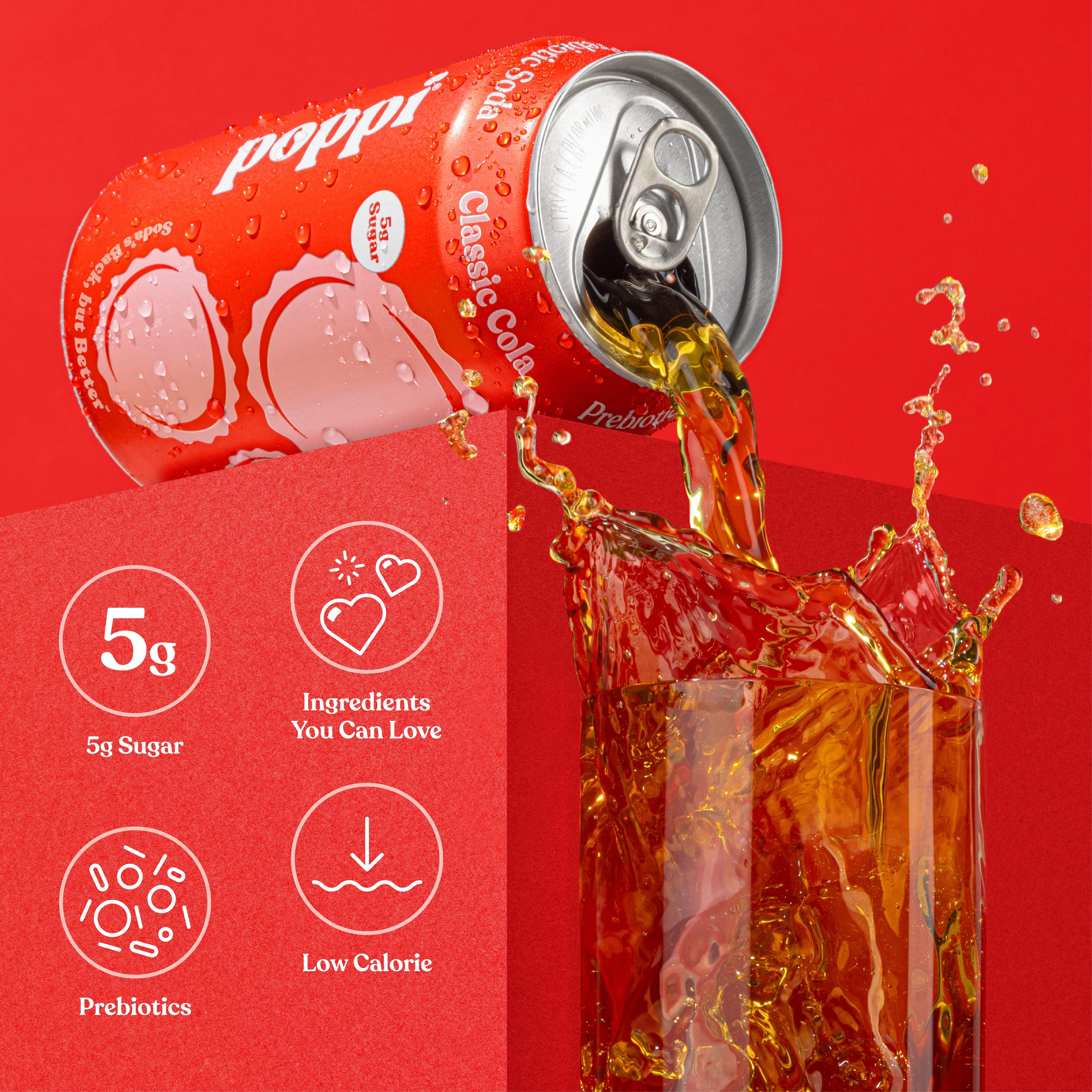 Poppi Prebiotic Soda, Soda Staples Variety Pack, 12 oz, 12 Pack Cans
