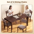 thumbnail image 3 of HOMCOM Modern Dining Chairs Set of 4, Linen Fabric Upholstered Kitchen Chairs with Rubberwood Legs for Dining Room, Living Room, Brown, 3 of 9