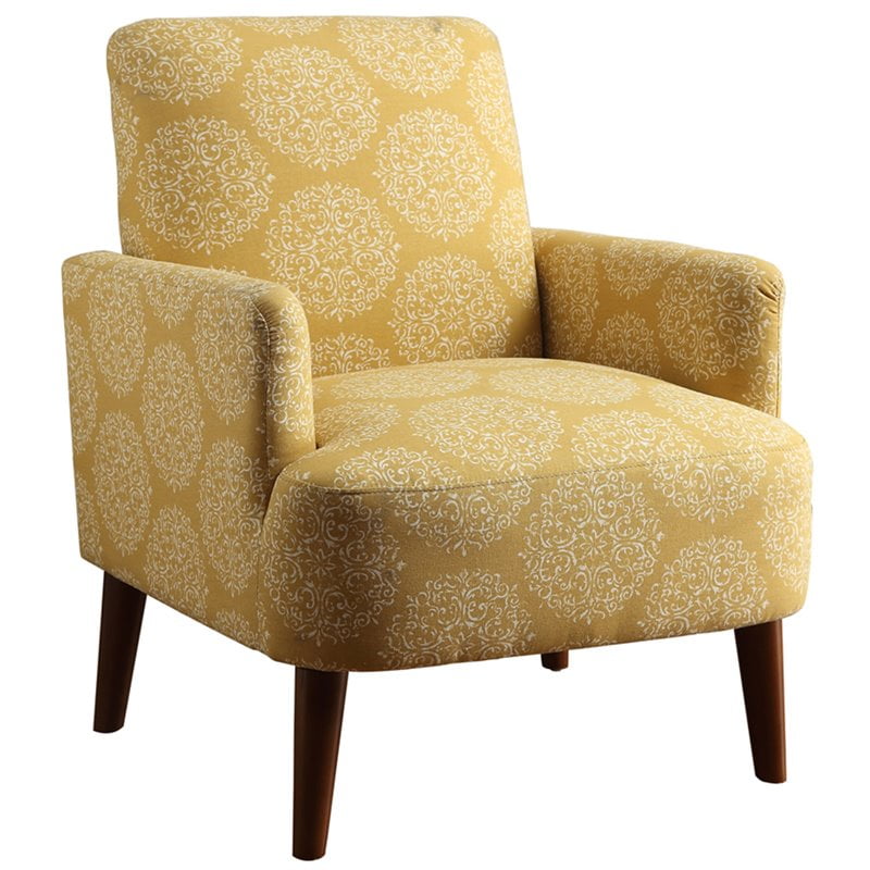 Furniture of America Lilac Accent Chair in Yellow
