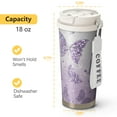 thumbnail image 4 of Butterfly 18oz Double Drinking Coffee Mug – Vacuum Insulated Stainless Steel Travel Cup with Leakproof Lid, 316 Steel Thermos Tumbler for Hot & Cold Beverages, Spring, 4 of 6