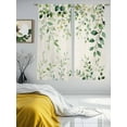 thumbnail image 3 of Green Eucalyptus Sheer Curtains 63 Inch Length 2 Panels Set for Living Room/Bedroom, Country Nature Leaf Succulent Plant Curtain Sheers Drapes Rod Pocket Curtains Window Treatment Set 52''x63''x2, 3 of 7