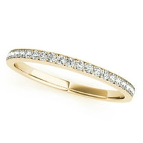 Aonejewelry 0.20 Carat Round Diamond Wedding Band In 14K Solid Yellow Gold