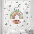 thumbnail image 1 of Unicorn Tapestry, Hand Drawn Rainbow with Doodle Stars and Believe in Wonder Words Positive Vibes, Fabric Wall Hanging Decor for Bedroom Living Room Dorm, 5 Sizes, Multicolor, by Ambesonne, 1 of 1