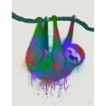 thumbnail image 2 of Fab Funky 12x14 White Modern Wood Framed Museum Art Print Titled - Sloth Rainbow Splash, 2 of 4